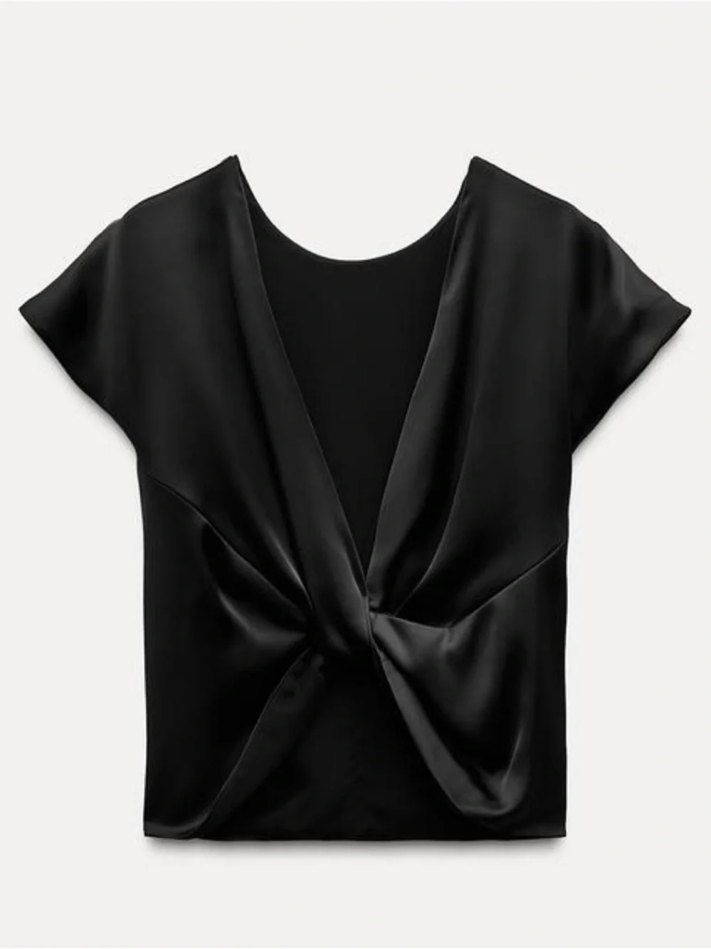 NEW ZARA  BLACK SATIN TOP - Picture 5 of 16